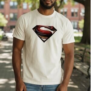 NWOT ~ Men's White Black & Red Superman Logo Graphic T-Shirt ~ Size 4XL